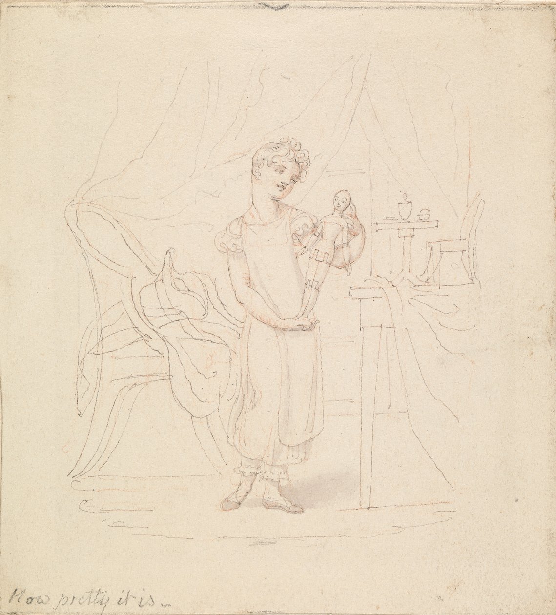 Illustration til The New Doll: How Pretty it Is af Edward Francis Burney