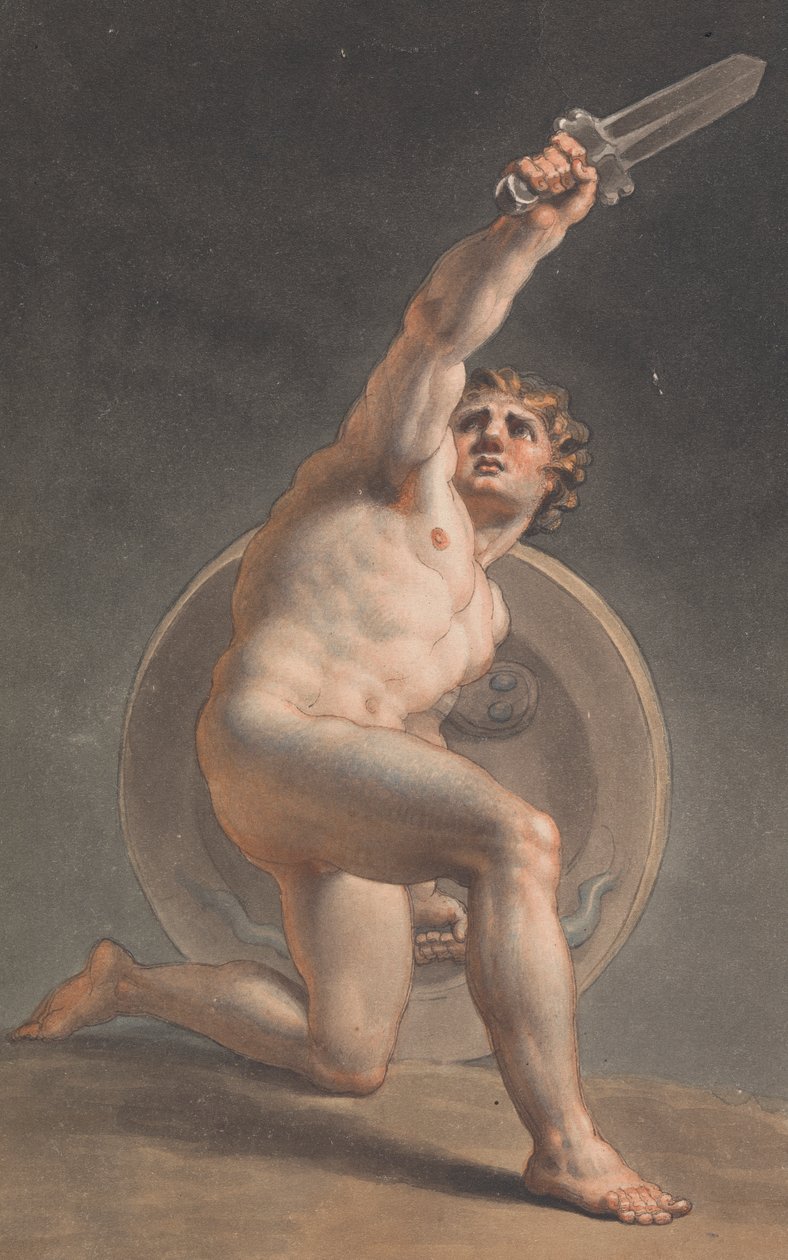 Undersøgelse af en mandlig nøgen af Edward Francis Burney
