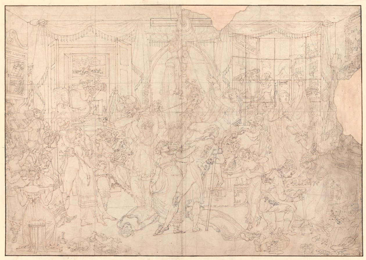 The Elegant Establishment for Young Ladies (studie for) af Edward Francis Burney