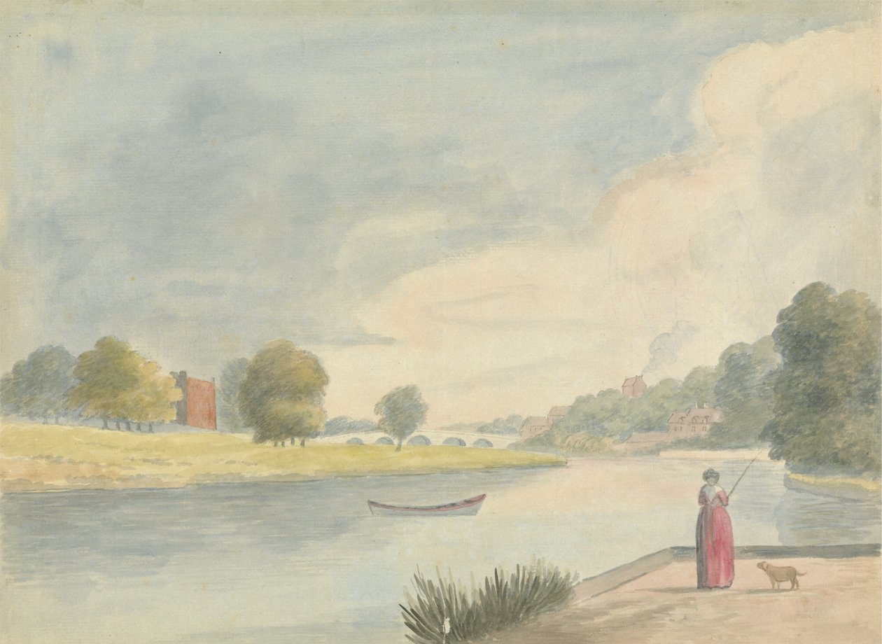 Kvinde fiskeri af Edward Francis Burney