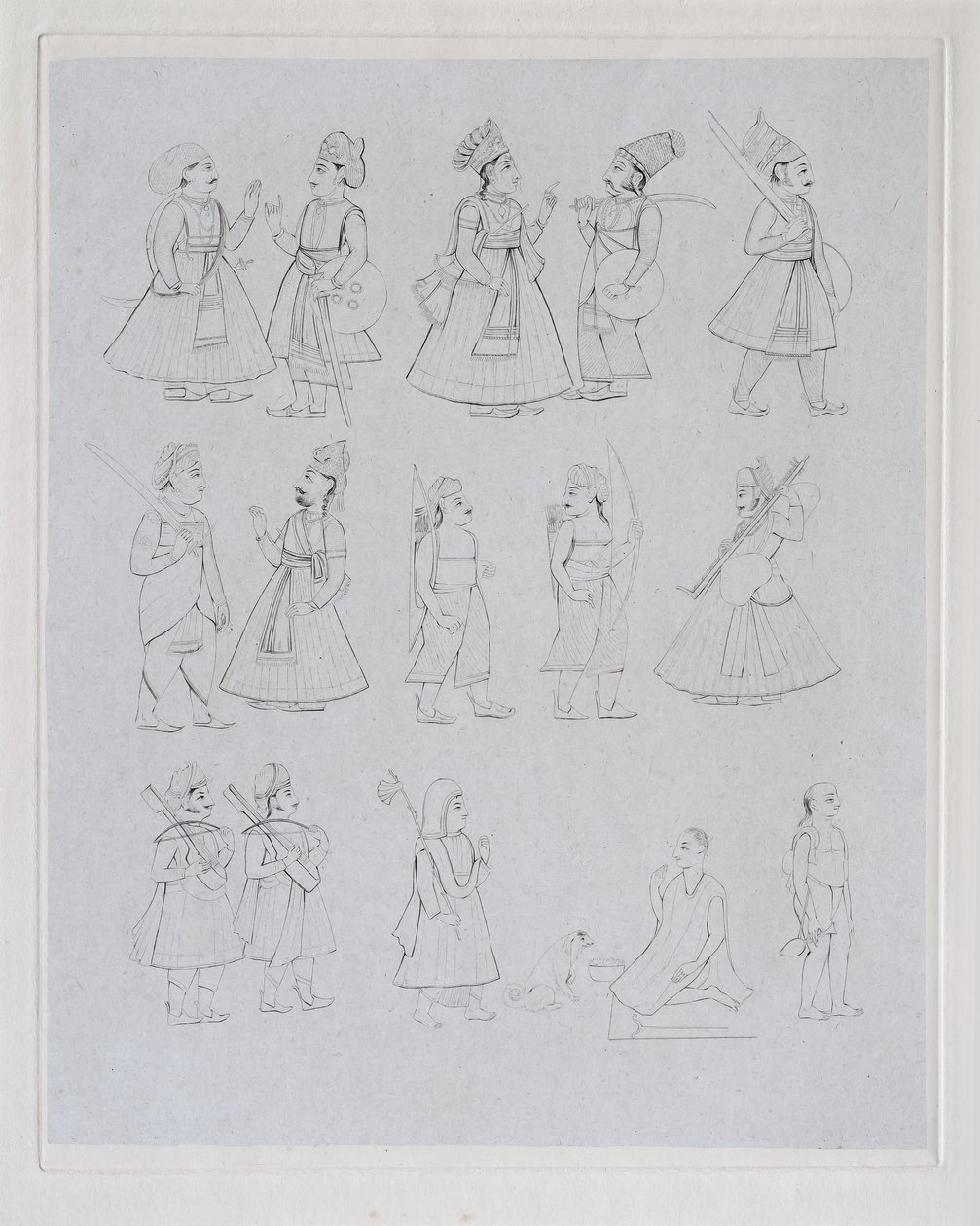 Figurer, der viser forskellige erhverv (gravering) af Edward Francis Finden