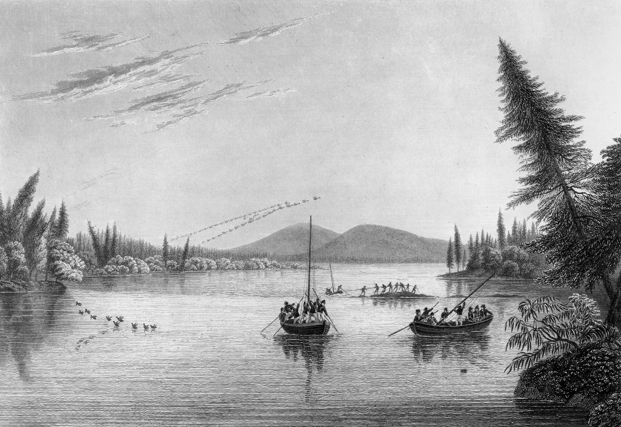 Udsigt fra Morgans Rocks i Hill River, 1819 af Edward Francis Finden