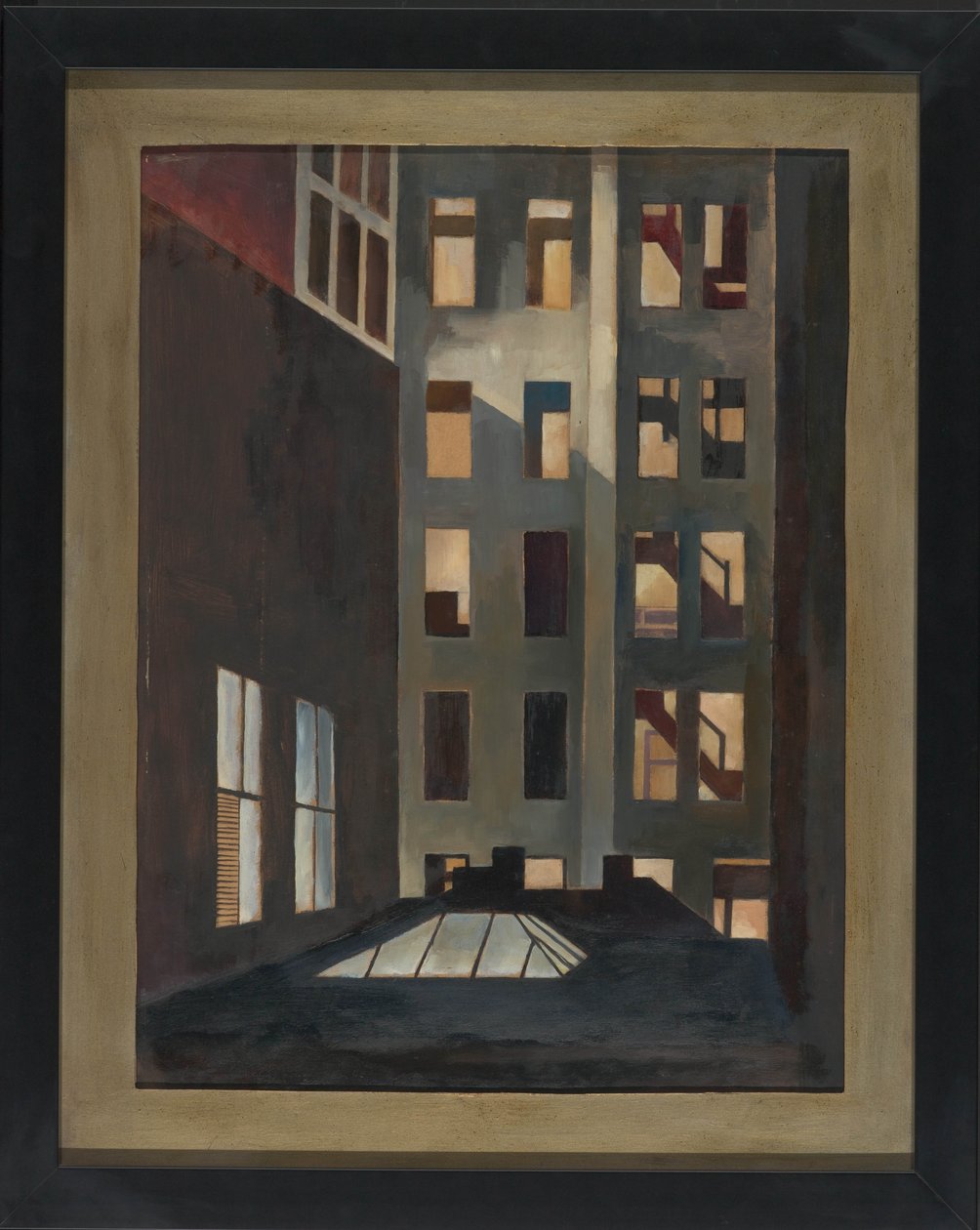 Rooftops, New York City, ca. 1916 (olie på lærred) af Edward Franklin Fisk