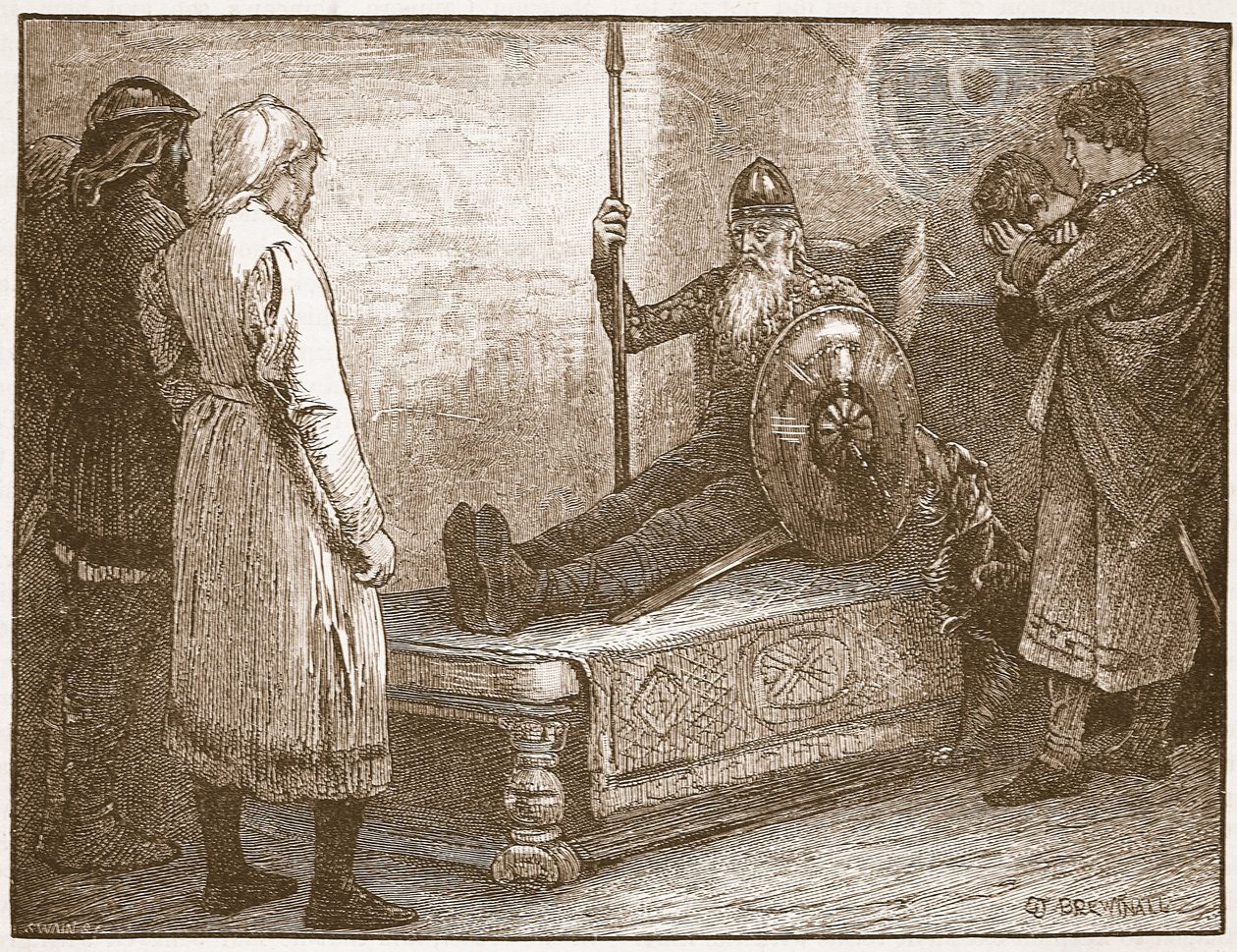 Siwards død, illustration fra 