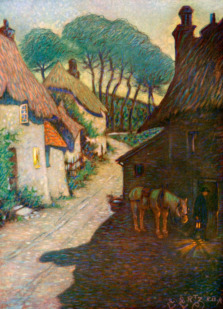 Thurlestone Village, South Devon, 1924-1926 af Edward Frederick Ertz