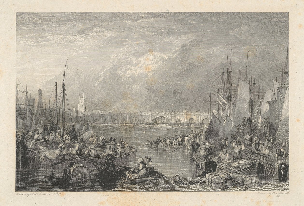 Old London Bridge og Omegn af Edward Goodall