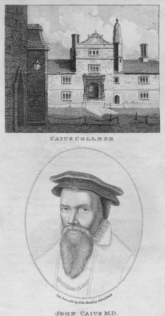 Caius College, John Caius M.D., 1801. af Edward Harding