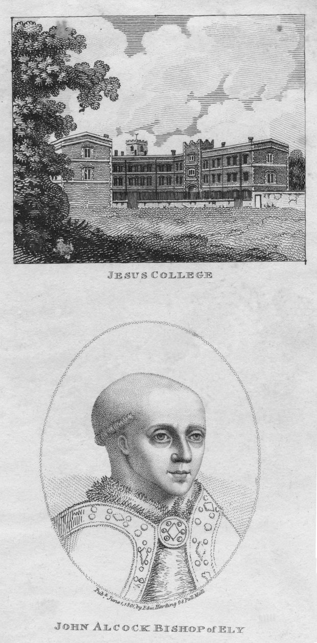 Jesus College, John Alcock Bishop of Ely, 1801. af Edward Harding