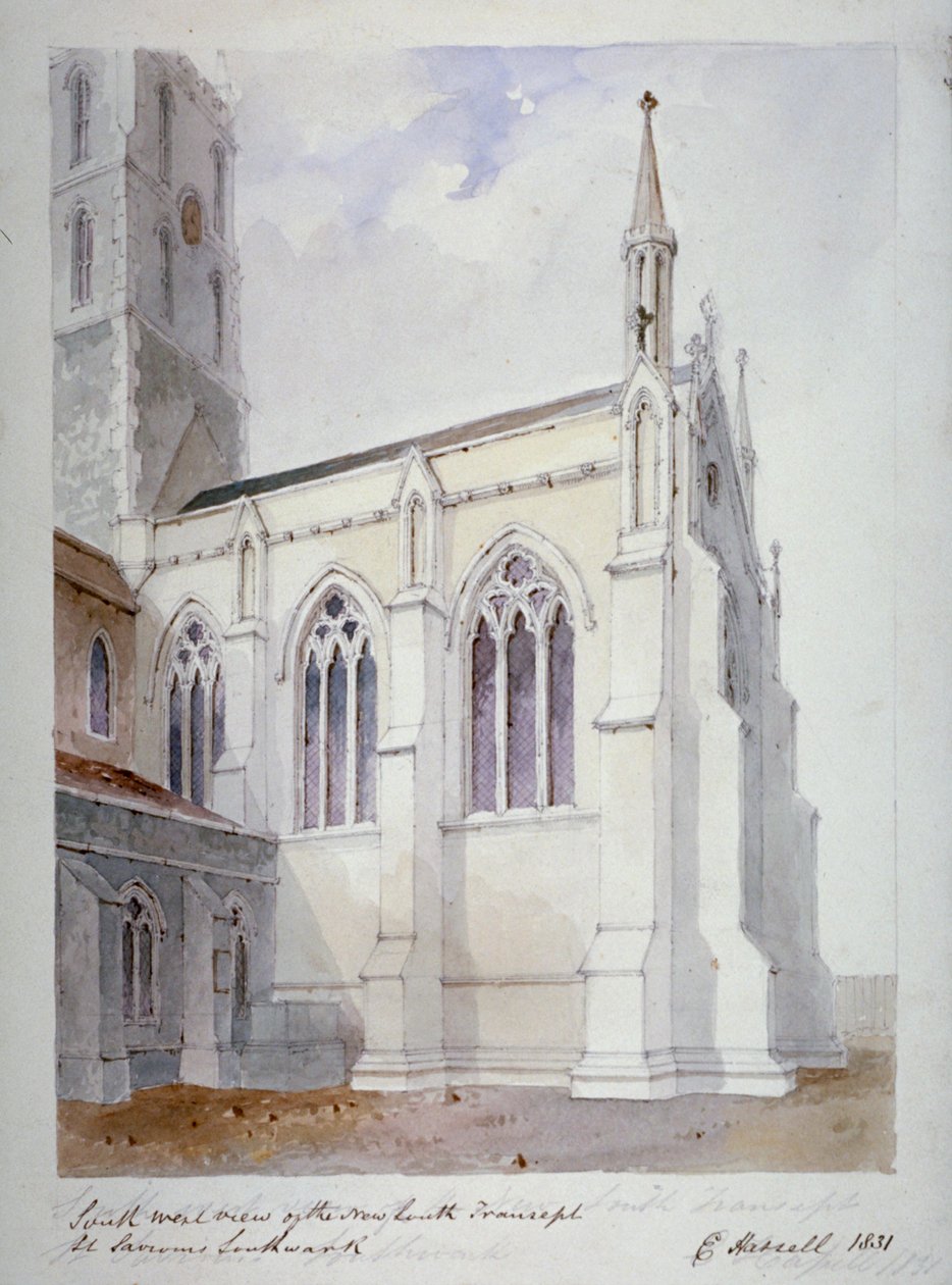 Southwark Cathedral, London, 1831 af Edward Hassell