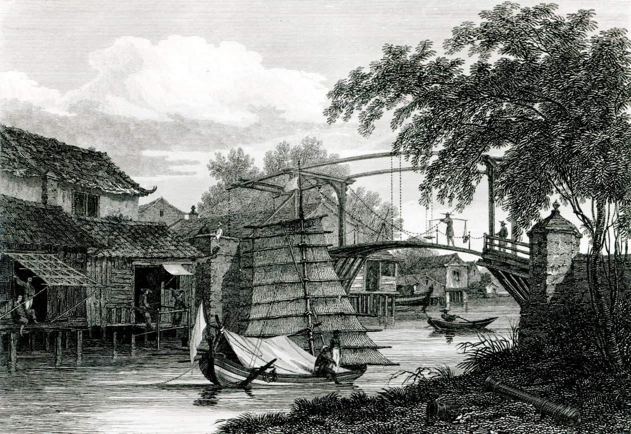 Vindebro ved Malacca, graveret af George Cooke af Edward Hawke Locker