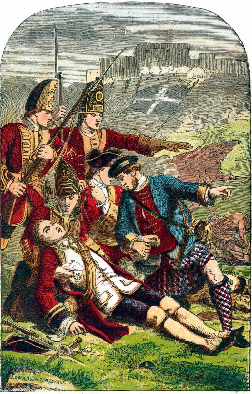 General James Wolfes død ved belejringen af Quebec, 1759 c1870 af Edward Henry Corbould