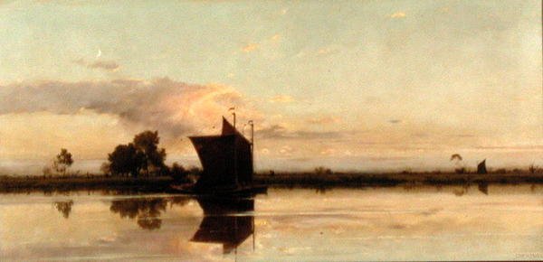 Aften på Yare af Edward Henry Fahey