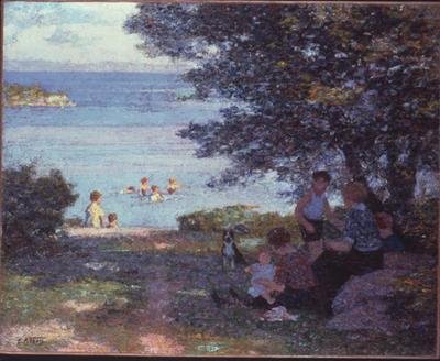 Ved vandet (olie på lærred) af Edward Henry Potthast