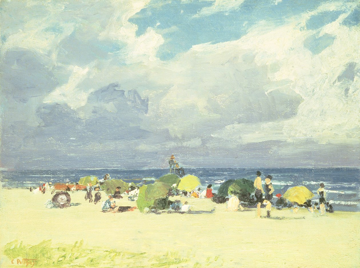 Lilla strandscene af Edward Henry Potthast