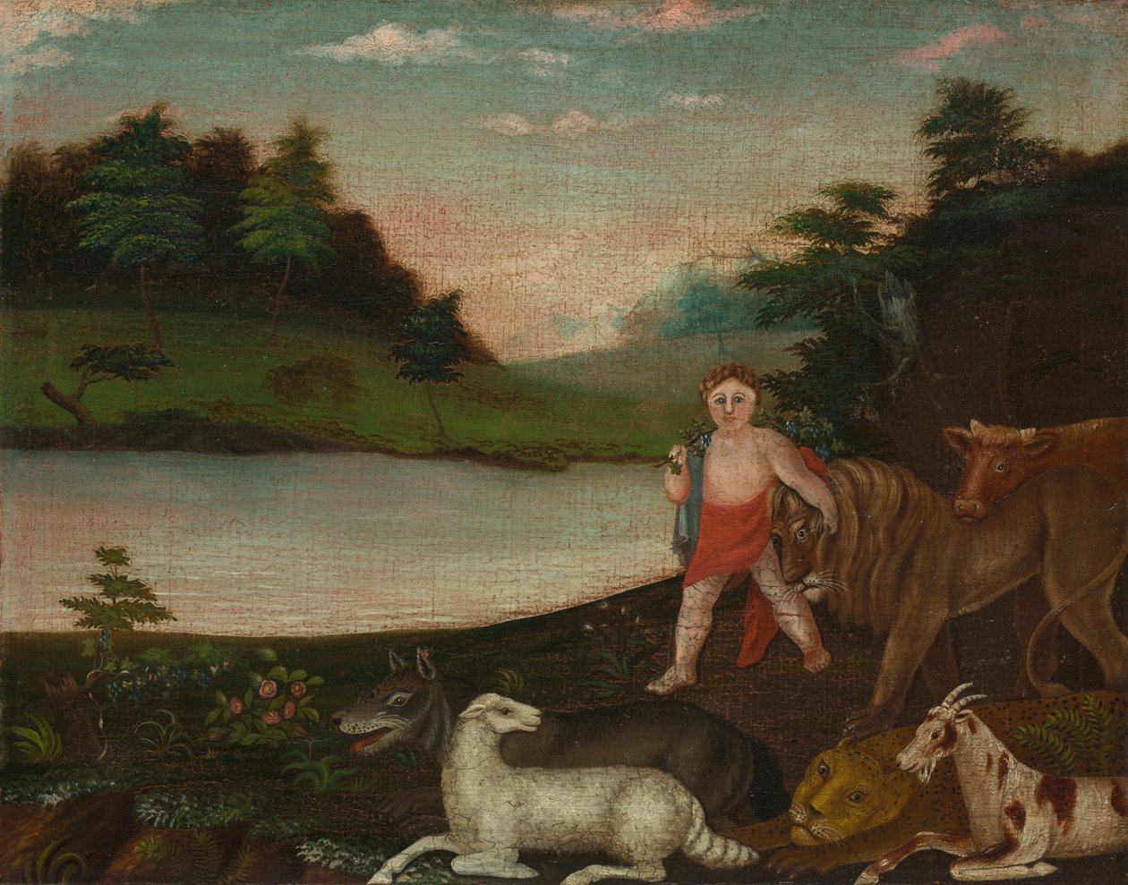 The Peaceable Kingdom, ca. 1816-18 (olie på lærred) af Edward Hicks
