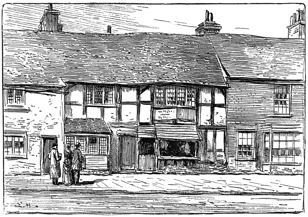 Shakespeares fødested før restaurering, Stratford-upon-Avon, Warwickshire, 1885. af Edward Hull