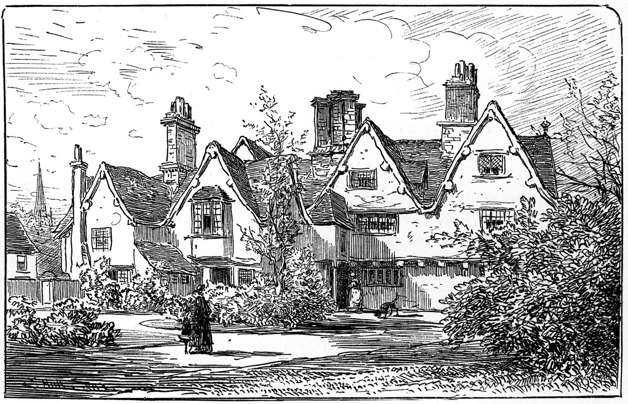 Dr. John Halls hus, Stratford-upon-Avon, Warwickshire, 1885. af Edward Hull