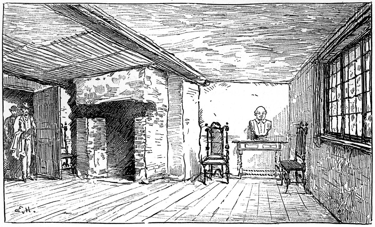 Værelset, hvor Shakespeare blev født, Stratford-upon-Avon, Warwickshire, 1885. af Edward Hull