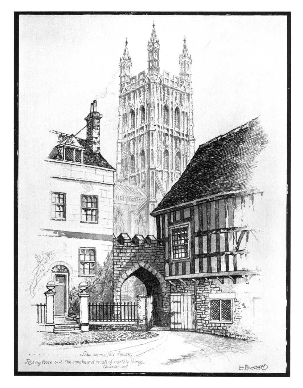 Gloucester Cathedral, 1901. af Edward J. Burrows