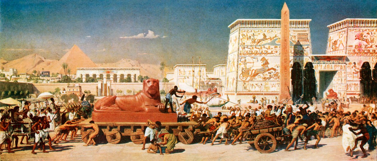 Israel i Egypten (farvelitografi) af Edward John (after) Poynter