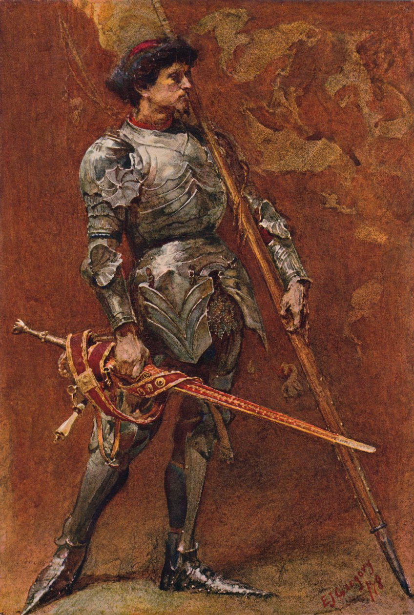 Ridder i rustning, omkring slutningen af det 19. århundrede af Edward John Gregory