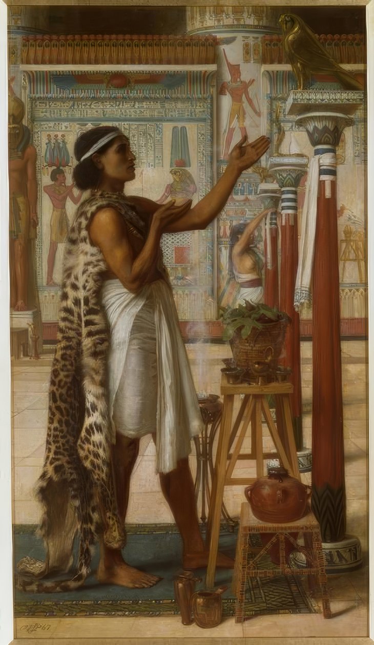 E.J Poynter, Tilbedelse af Ra / maleri, 1867 af Edward John Poynter