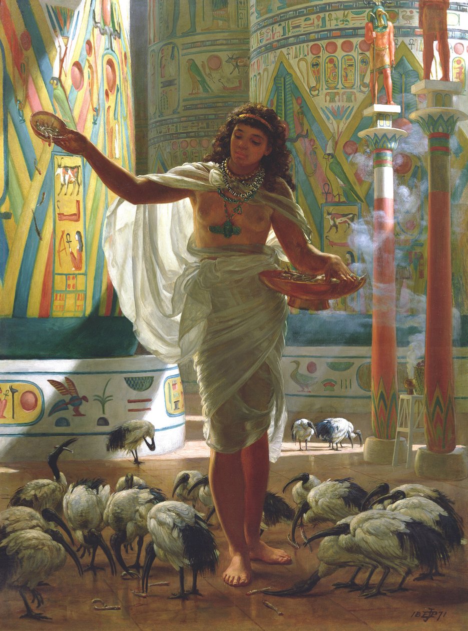 Fodring af den hellige ibis i hallerne i Karnac (olie på lærred) af Edward John Poynter