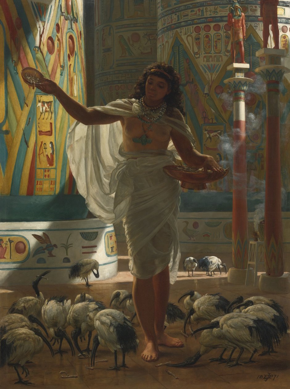Fodring af den hellige ibis i hallerne i Karnak, 1871 af Edward John Poynter