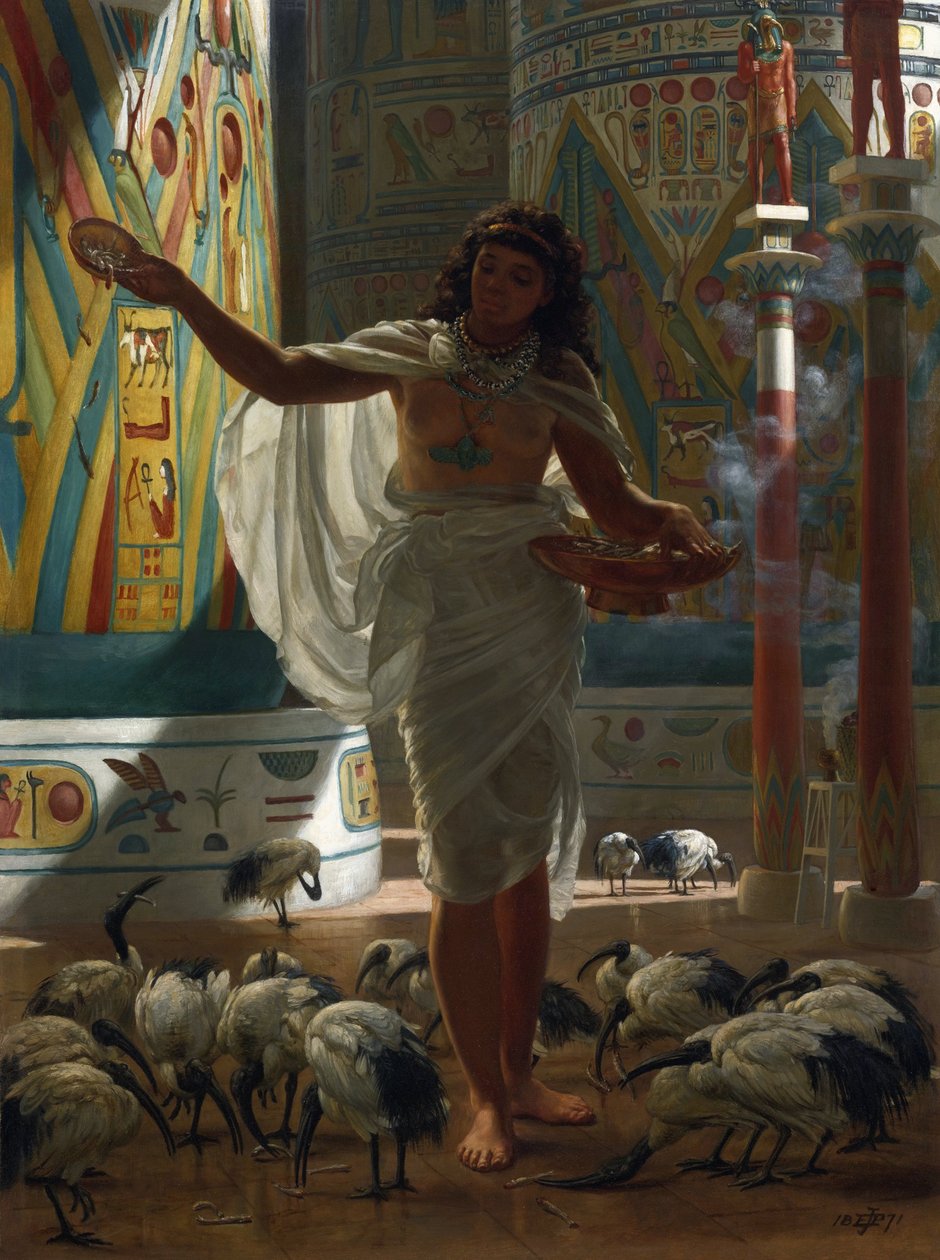Fodring af den hellige Ibis i Halls of Karnak par Poynter, Edward John (1836-1919) af Edward John Poynter