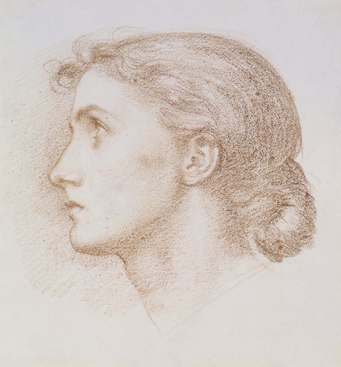 Hovedstudie af en ung kvinde, ca. 1880 (kridt på papir) af Edward John Poynter