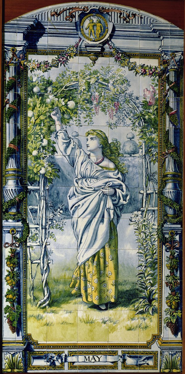 maj, fra en serie af flisepaneler til det hollandske køkken, 1867-8 af Edward John Poynter