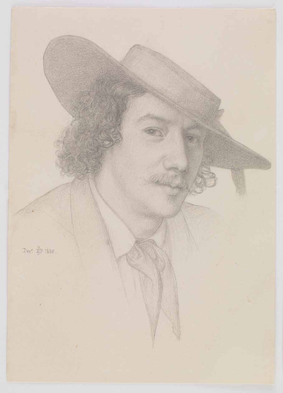 Portræt af Whistler, 1858. af Edward John Poynter