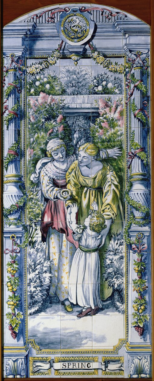 Spring, fra en serie af flisepaneler, designet af Sir Edward Poynter og lavet af Minton, Campbell and Company, til det hollandske køkken, 1867-8 (keramik) af Edward John Poynter