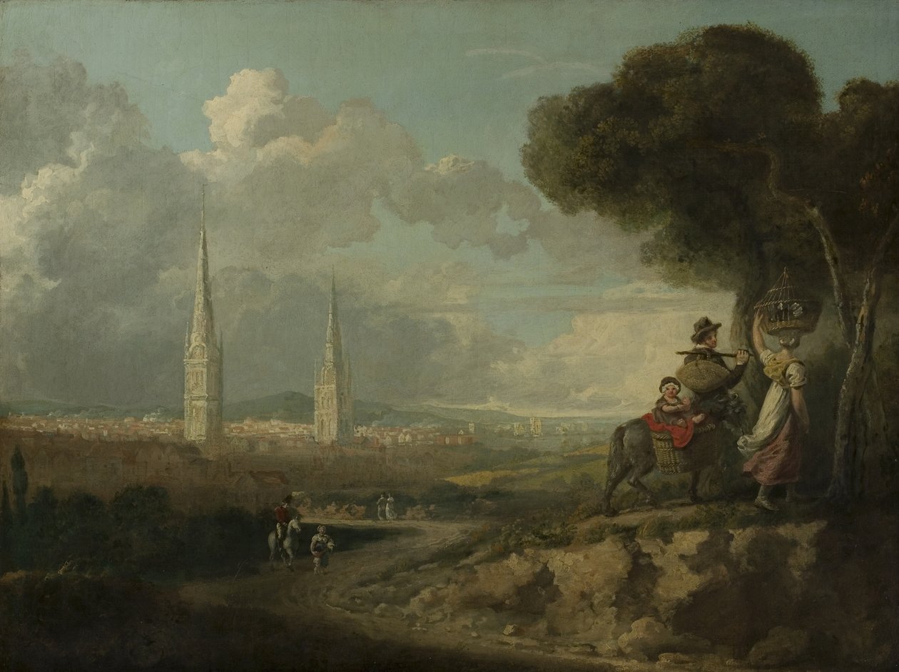 Coventry fra Hillfields, ca. 1807 af Edward Junior Rudge