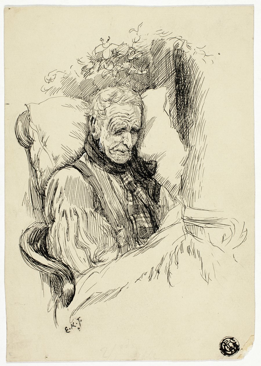 Døende gammel mand af Edward Killingworth Johnson