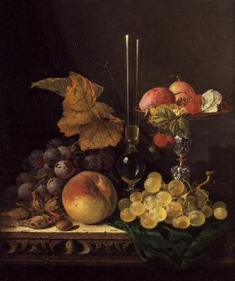 Stilleben med frugt og nødder af Edward Ladell