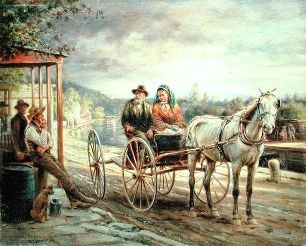 Sent på eftermiddagen, Port Ben, Ulster County af Edward Lamson Henry