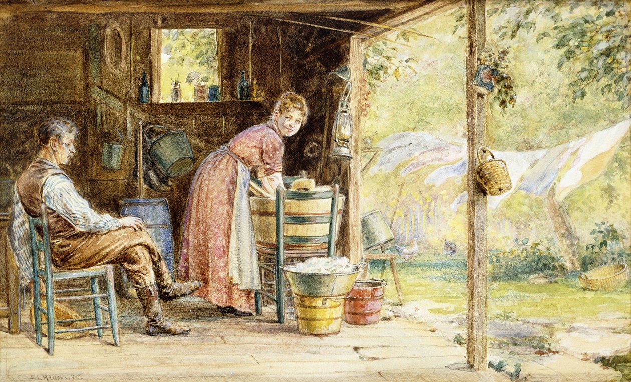 Vaskedag, 1890 af Edward Lamson Henry