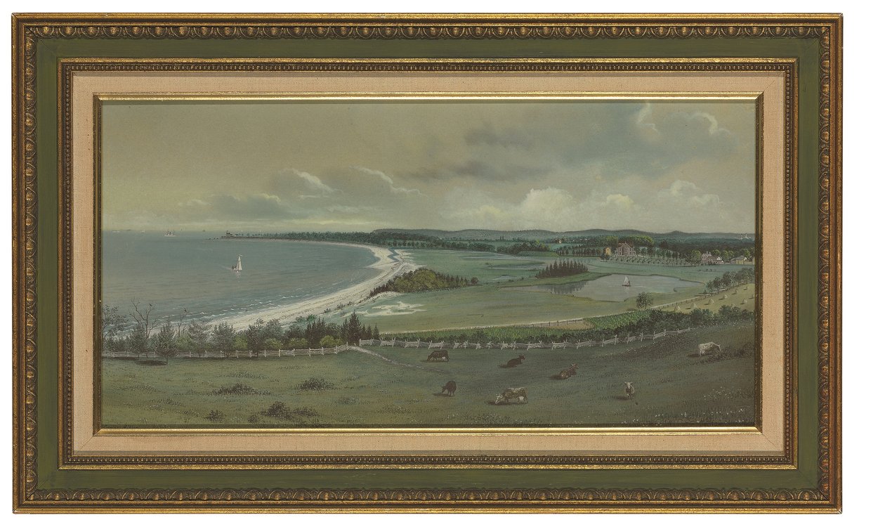 Udsigt over hørdam, gamle marker (akvarel og gouache på papir) af Edward Lange