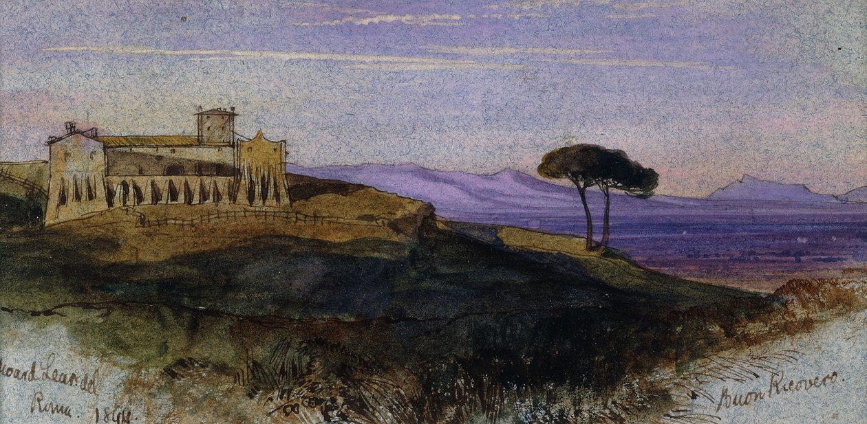 En udsigt i den romerske Campagna, 1844 af Edward Lear