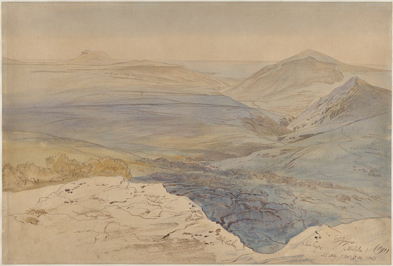 Udsigt over Kythera, Grækenland af Edward Lear