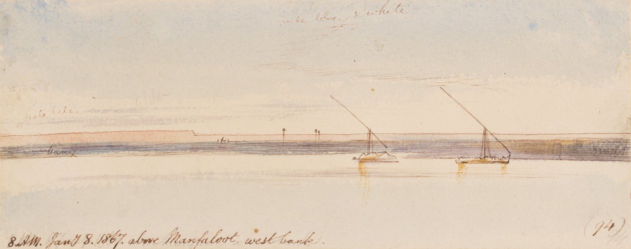 Over Manfaloot; kl. 8.00, den 8. januar 1867 (94) af Edward Lear
