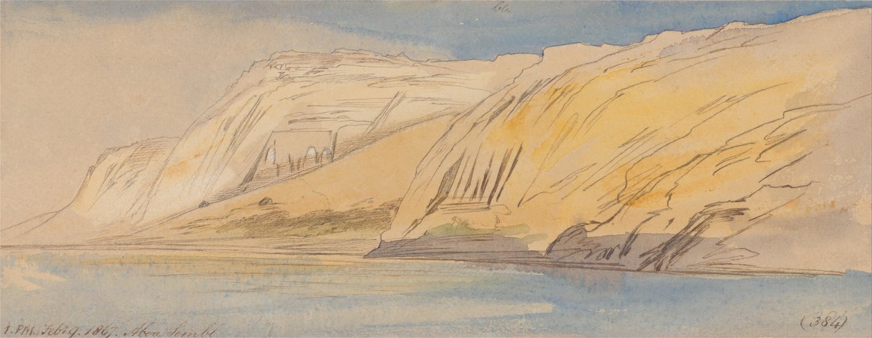 Abu Simbel, kl. 13.00, 9. februar 1867 (384) af Edward Lear