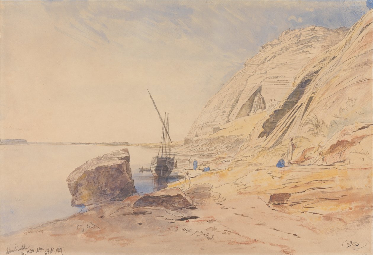 Abu Simbel, kl. 11-11.30, 8. februar 1867 (374) af Edward Lear
