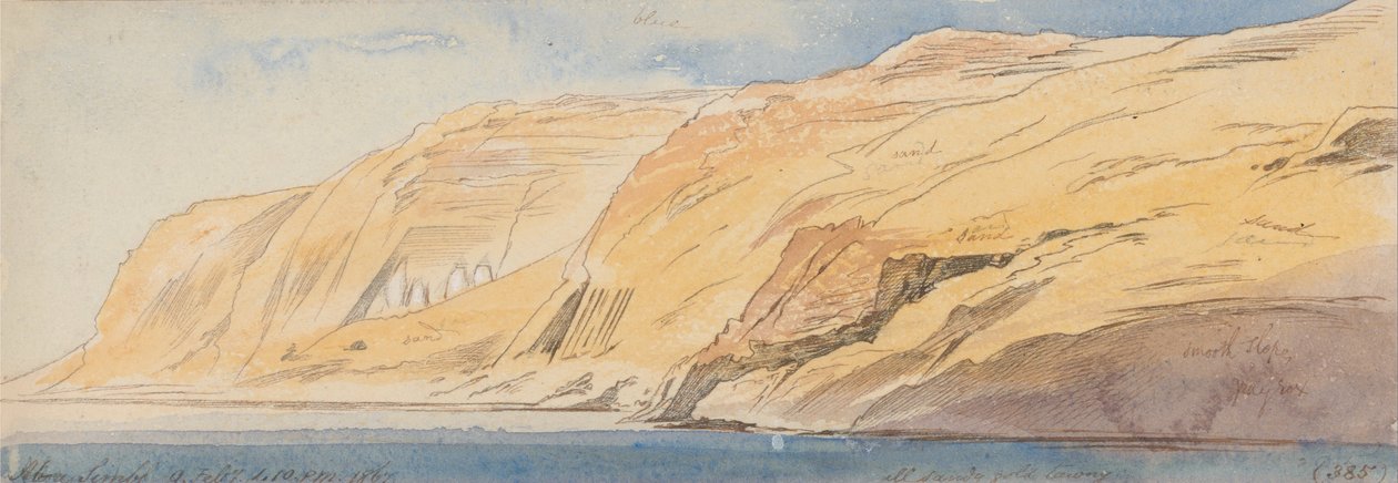 Abu Simbel, kl. 13.10, 9. februar 1867 (385) af Edward Lear