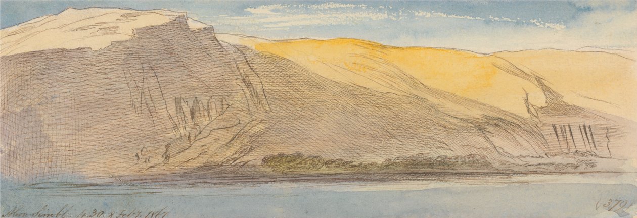 Abu Simbel, kl. 16.30, 8. februar 1867 (379) af Edward Lear