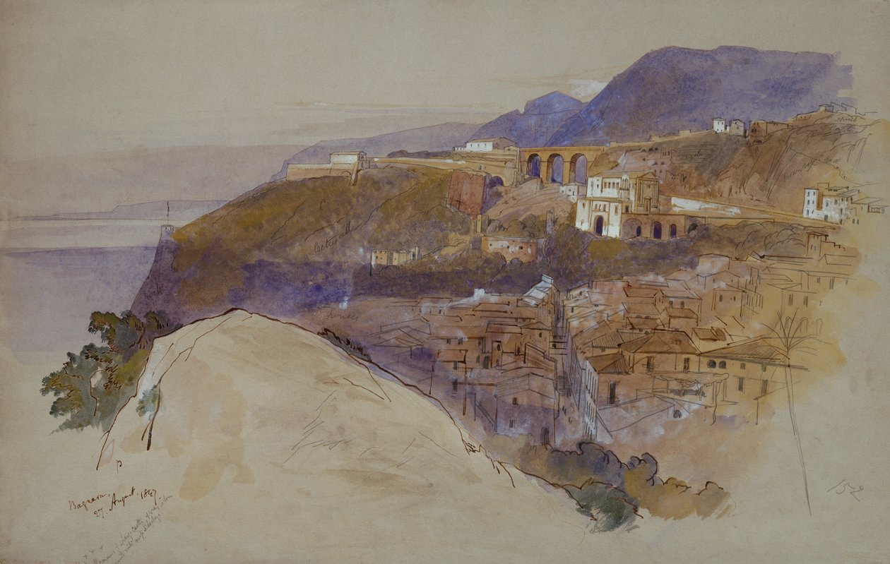 Bagnara over Messinastrædet af Edward Lear