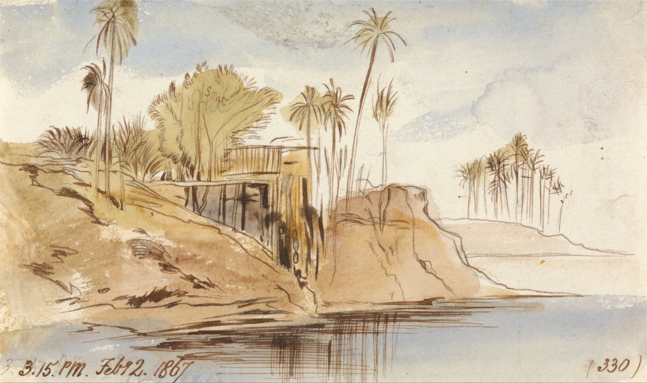 Mellem Ibreem og Wady Halfeh, kl. 15.15, 2. februar 1867 (330) af Edward Lear