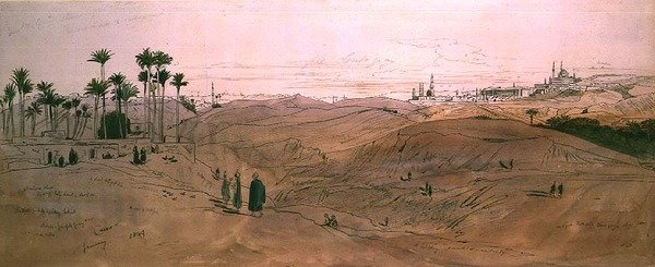 Cairo (pen & blæk og akvarel på papir) af Edward Lear