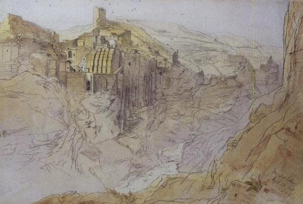 Dar Mar Sabbas, Palæstina af Edward Lear